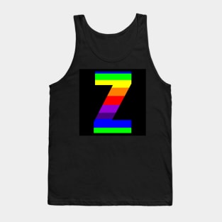The Letter Z in Rainbow Stripes Tank Top